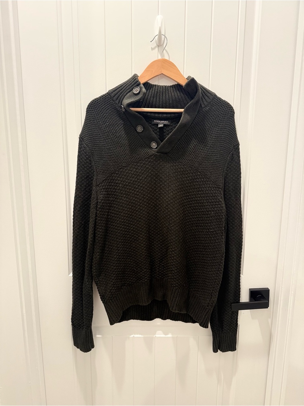Banana Republic Men’s Turtleneck Button Pullover - Olive Green